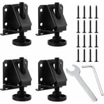 Csparkv - Noir)Lot de 4 pieds de nivellement réglables pour meubles M10 pour tables, étagères, armoires, établi avec écrous de verrouillage - black