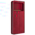 Plånboksfodral till Xiaomi Poco X6 Pro Magnetisk flikhållare Burgundy Röd