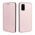 Samsung Galaxy S20 FE / FE (5G) Carbon Tekstur Flip Deksel - Rose Gold