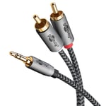 Goobay Audio Adapter Kabel AUX, 3,5 mm stik til stereo RCA stik, 1m