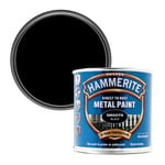 Hammerite Paint Direct to Rust Exterior Gloss Black Metal Paint, Smooth Finish. Corrosion Resistant Black Gloss Paint and Rust Remover, 8 Year Protection - 250ml Tin 1.25 SqM Coverage