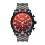 Diesel Watch for Men Split, Chronograph Movement, 51 mm Black Stainless Steel Case with a Stainless Steel Strap, DZ4589