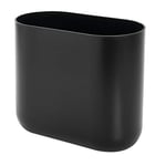 iDesign 29377 Cade Compact Bathroom Bin, Slim Plastic Bin for Bathroom, Bedroom or Office Waste, Black , 26.8 cm x 14.0 cm x 24.8 cm