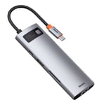 Baseus Metal Gleam 8in1 multifunctional USB Type C HUB - USB Type C Power Delivery Gray