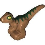 CITY LEGO Minifigure Baby Dinosaur Medium Nougat Dark Green Markings Animal