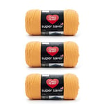 Red Heart Super Saver Lot de 3 pelotes de laine safran 198 g – Acrylique – 4 moyens (peignés) – 300 m – Tricotage/crochet