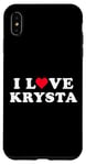 Coque pour iPhone XS Max J'aime Krysta, nom correspondant à la petite amie et au petit ami Krysta