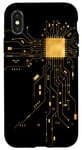 Coque pour iPhone X/XS CPU Cœur Processeur Circuit imprimé IA Doré Geek Gamer Heart