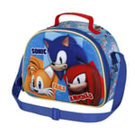 Sonic The Hedgehog - SEGA Sega-Sonic Trio-Sac à Goûter 3D, Bleu, 25,5 x 20 cm