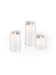 Pro Set of 3 LED real wax candles white