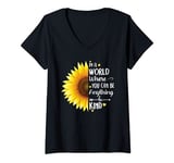 Womens In A World Where You Can Be Anything Be Kind - Unity Day V-Neck T-Shirt