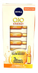 Nivea Face Ampoules Q10 Energy Glow Boost Vitamin E C Anti Wrinkles Lines 7x1 ml