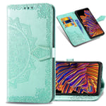 IMEIKONST Wallet Case for Motorola Moto G9 Play, Mandala Embossed Phone Case Premium PU Leather with Card Slot Holder Flip Magnetic Stand Cover for Motorola Moto G9 Play Mandala Green SD