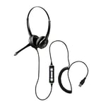 Geemarc CLA3 A-USB - Amplified Headset with Microphone and USB Connector - Ideal for Noisy Environments and People with Low Hearing Loss - Hearing Aid Compatible