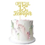 Gold Giltter Official Teenager 13 Cake Topper 13 Cake Topper 13th Birthday Cake Decoration for Teens 13th Birthday Party Decoration Supplies