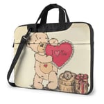Laptop Shoulder Bag Carrying Laptop Case, Toy Bear Computer Sleeve Cover with Handle, Business Briefcase Protective Bag