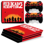 Kit De Autocollants Skin Decal Pour Console De Jeu Ps4 Pro Red Dead Redemption 2, T1tn-P4pro-1502