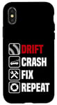Coque pour iPhone X/XS Dérive crash réparation répétition drôle tuning voiture