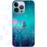 Apple iPhone 13 Pro Transparent Mobilskal Blå fjäril