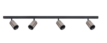 Designline Tube Pro komplett 1.9 meter spotskinne med 4 spotter GU10 - Svart/Titanium