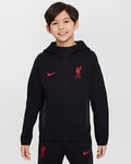 Liverpool FC Tech Fleece Nike fotballhettejakke til store barn (gutt)