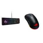 ASUS ROG Strix Scope 100 Percent RGB Wired Gaming Mechanical Keyboard & ROG Pugio II ambidextrous lightweight wireless gaming mouse with 16,000 dpi optical sensor, 7 programmable buttons