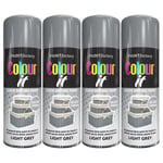 4X Light Grey Gloss Spray Paint Aerosol Auto Car Lacquer Wood Metal 400ml