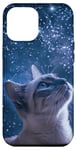 Coque pour iPhone 13 Pro Max Chat Posé Chat Espace Galaxie Cosmique Animal Étoiles