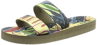 Superdry Women's Slim 2 Strap Slide Loafer, Cut About Leaves AOP, Small UK