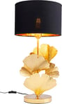 KARE Design Table Lamp Flores, Gold, Steel, Cotton Shade, Bedside Lamp, Elegant Lighting, Room Decor, Bedroom, Living Room, Bulb not Included, 62x30x30 cm