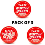 3 X DAX WAX RED WAVE AND GROOM FOR MAXIMUM HOLD HAIR DRESS, LIGHT SHINE 99G