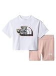 THE NORTH FACE Kid Girls Summer Set - White/Pink, White, Size 3 Years
