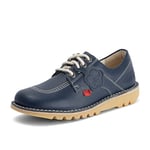 Kickers Unisex Kick Lo Shoes | Extra Comfortable | Added Durability | Premium Quality, Navy, 8 UK