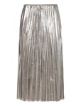 Metallic Pleated Skirt *Villkorat Erbjudande Skirts Silver Mango