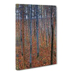 Beech Grove Forest Vol.1 By Gustav Klimt Classic Painting Canvas Wall Art Print Ready to Hang, Framed Picture for Living Room Bedroom Home Office Décor, 20x14 Inch (50x35 cm)