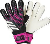 adidas Unisex Goalkeeper Gloves (Fingersave) Pred Gl MTC Fs, Black/White/Team Shock Pink, HN3340, Size 7-