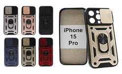 TPU Tough Slide Case iPhone 15 Pro (Svart)