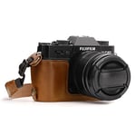 MegaGear MG959 Ever Ready Leather Camera Half Case and Strap compatible with Fujifilm X-T30, X-T20, X-T10 - Light Brown