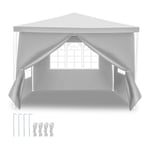 Tonnelle Pavillon Tente de Jardin – Tente pratique pour la plage, montage facile avec Easy-Klett, parfait pour les fêtes 3x3m Blanc - Blanc - Einfeben