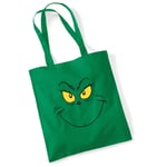 Official The Grinch Smile Tote Bag Christmas Holiday Print Cotton 38 x 42cm