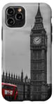 Coque pour iPhone 11 Pro Londres rétro noir et blanc avec Big Ben, horizon de Londres