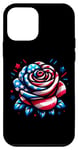 Coque pour iPhone 12 mini Rose 4 juillet Drapeau américain américain pour garçons et filles
