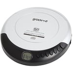 groov-e RETRO Compact CD Player - Personal Music Player with CD-R & CD-RW Playback - Anti-Skip Protection, Programmable Tracks - Earphones Included - Micro-USB or Battery Powered - Silver