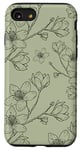 Coque pour iPhone SE (2020) / 7 / 8 Fleurs de cerisier Boho Blossom sur vert sauge