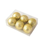 6pcs Christmas Decor Ball Party Hanging Ornament Gift With Box Gold