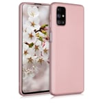 kwmobile TPU Case Compatible with Samsung Galaxy M31s - Case Soft Slim Smooth Flexible Protective Phone Cover - Metallic Rose Gold