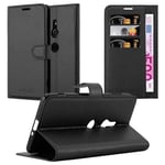 Coque för Sony Xperia XZ2 Fodral i SVART JET Etui Case Cover Skydd med magnetisk stängning Plånbok Svart