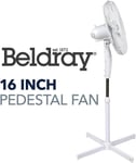 Beldray EH3196 16'' Inch Pedestal Stand Fan With Adjustable Head Height 45W