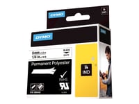 Dymo Rhino Permanent Polyester - Polyester - Permanent Häftning - Svart På Vitt - Rulle (0,6 Cm X 5,5 M) 1 Kassett(Er) Tejp - För Rhino 6000, 6000 Hard Case Kit