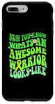 Coque pour iPhone 7 Plus/8 Plus Mental Health Warrior Retro Groovy Green Ribbon For Women